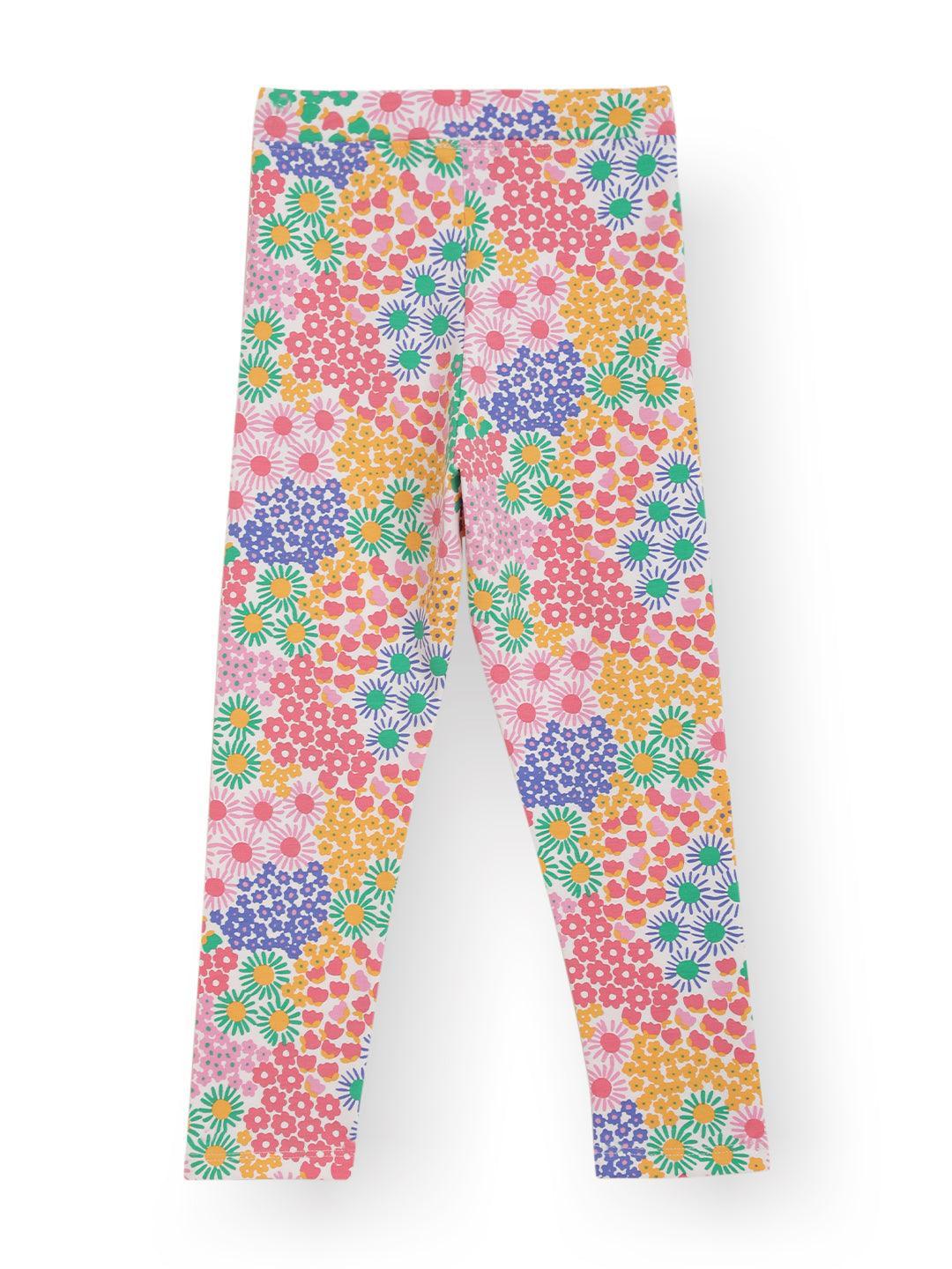FLOWERS GIRLS LEGGING - PINK - Anthrilo 