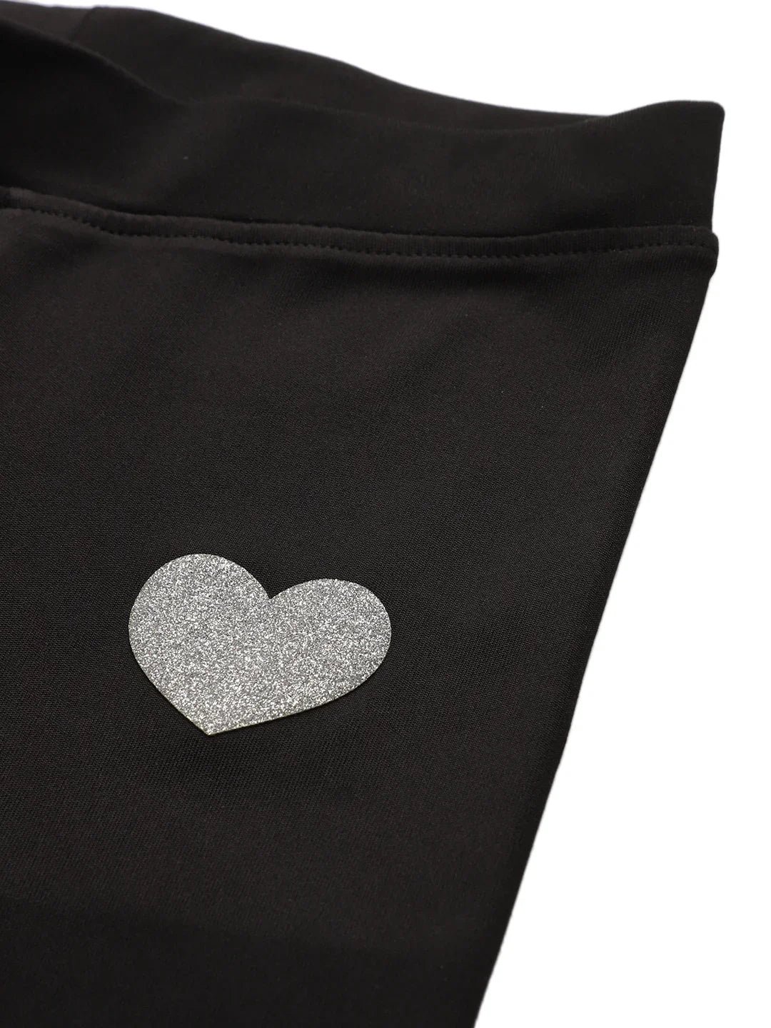 BLACK HEART SPORTY LEGGINGS - BLACK