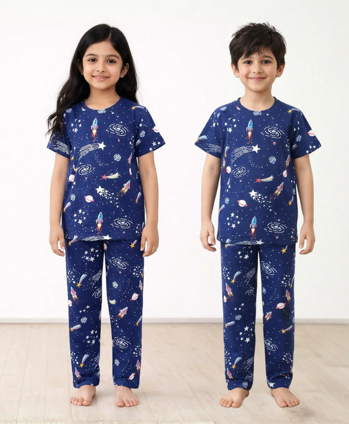 Solar Dreams Short Sleeve Pyjama Set - Blue