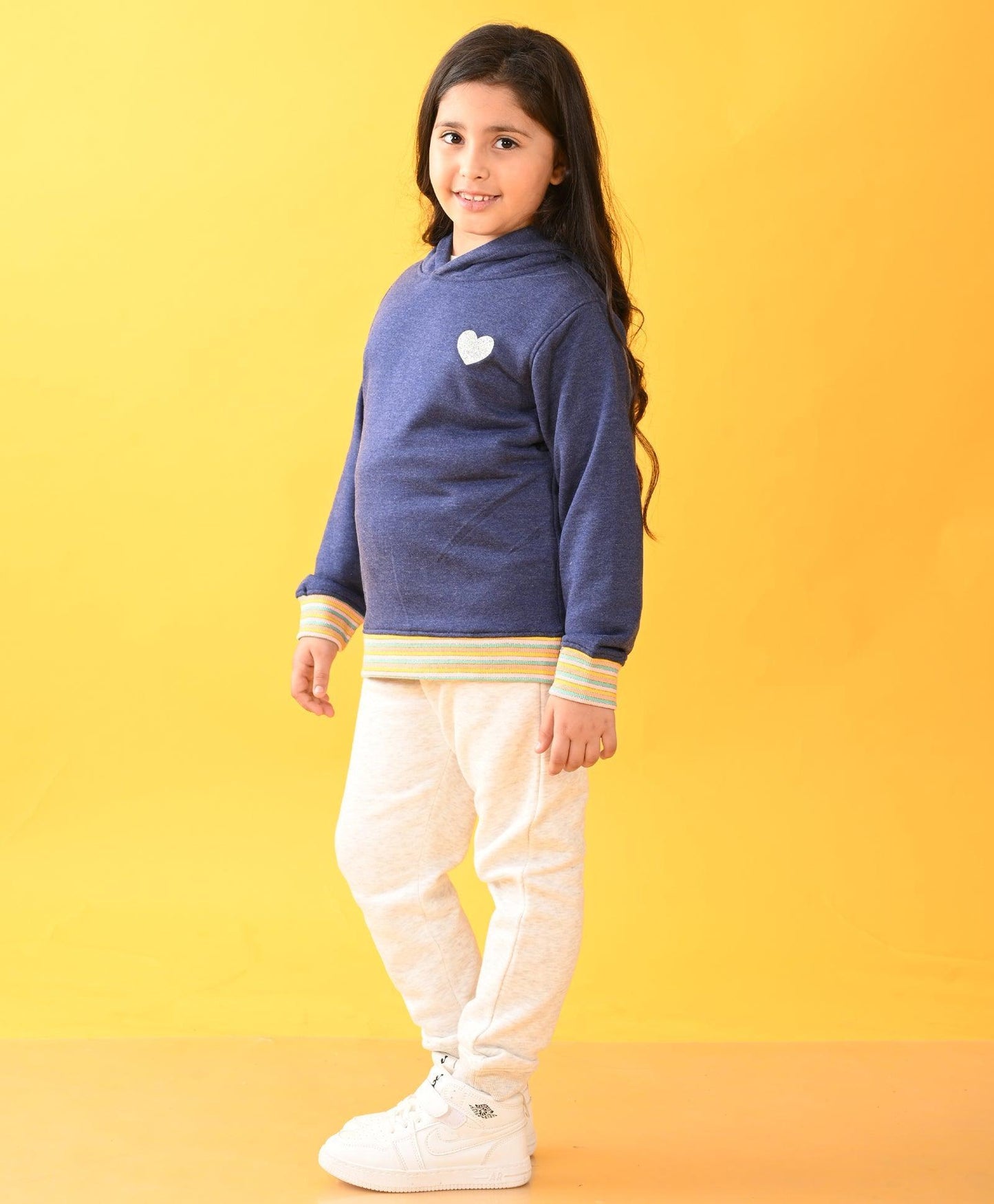 BLUE MELANGE FUN RIB ECRU MELANGE JOGGERT SET - BLUE/ECRU - Anthrilo 