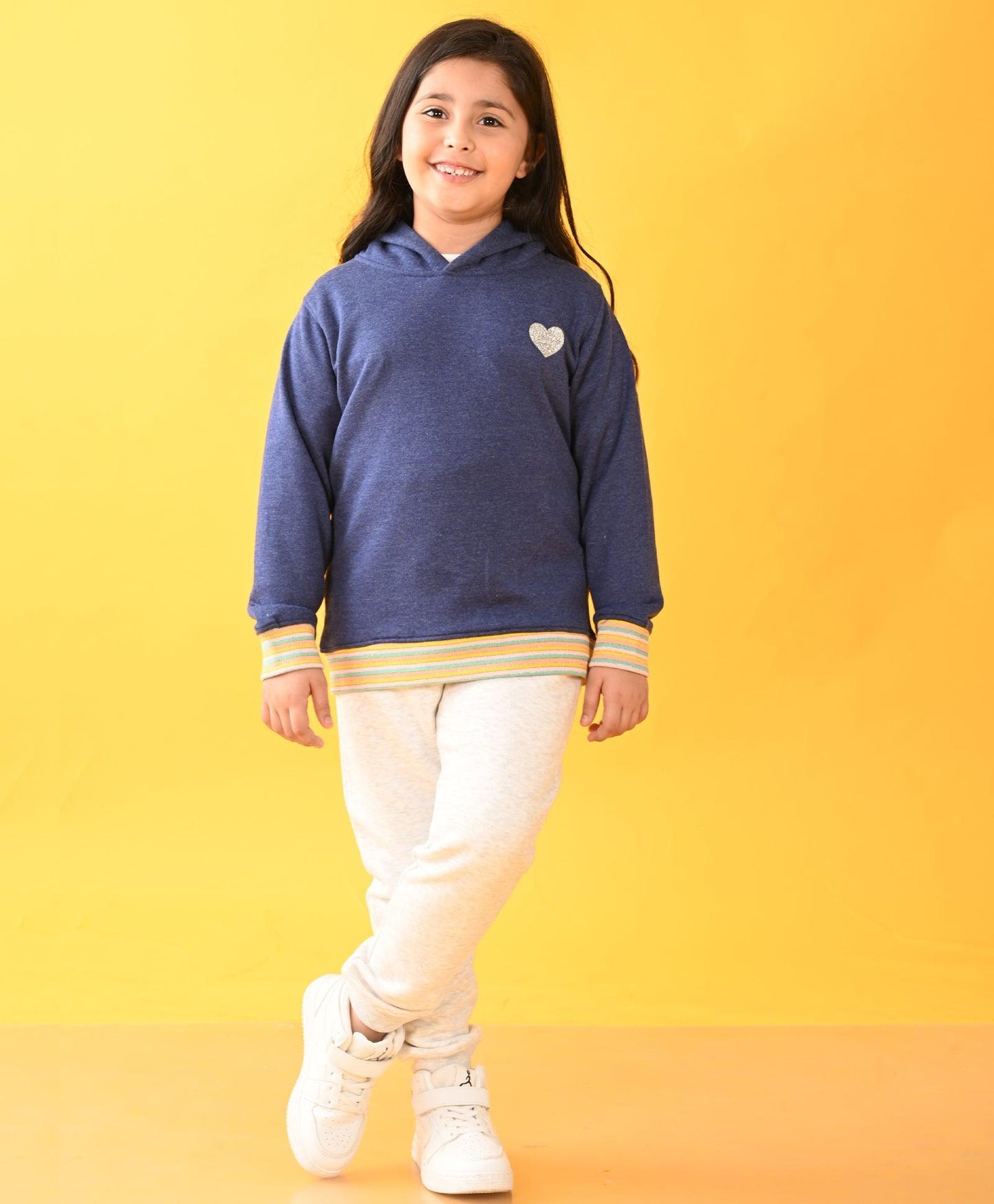 BLUE MELANGE FUN RIB ECRU MELANGE JOGGERT SET - BLUE/ECRU - Anthrilo 
