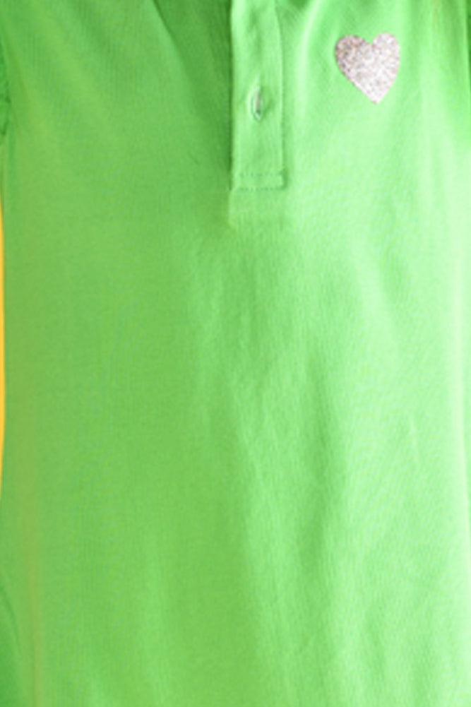 SUMMER GREEN HEART DRESS - GREEN - Anthrilo India