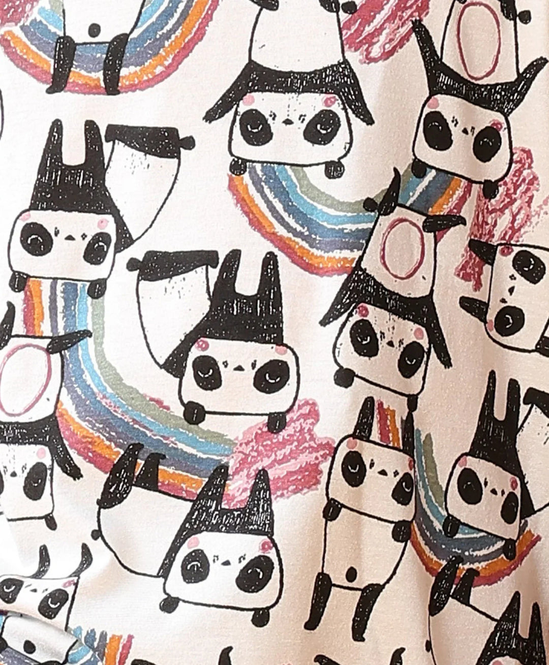 PANDA SHORT SLEEVE BOYS T-SHIRT- OFF WHITE - Anthrilo 