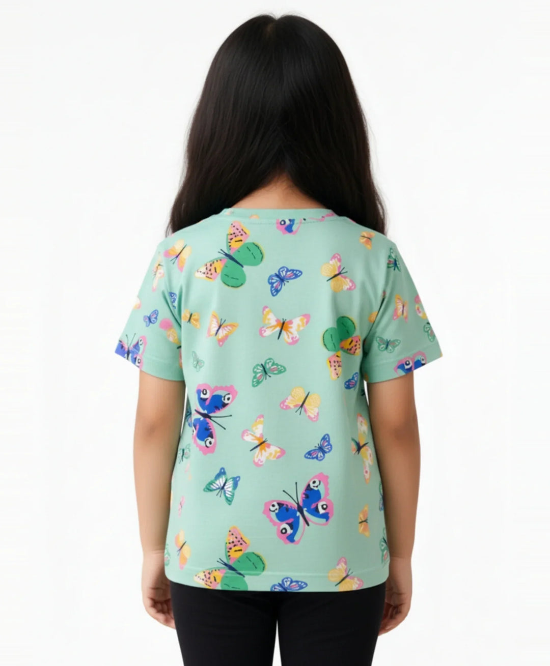 BUTTERFLY SHORT SLEEVES T-SHIRT - GREEN - Anthrilo 