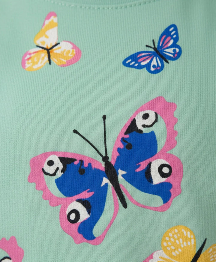 BUTTERFLY SHORT SLEEVES T-SHIRT - GREEN - Anthrilo 