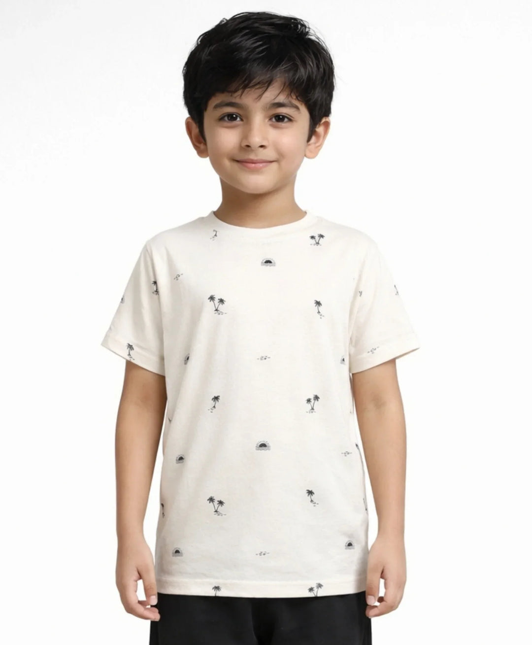 PALM SHORT SLEEVES TSHIRT - WHITE - Anthrilo 