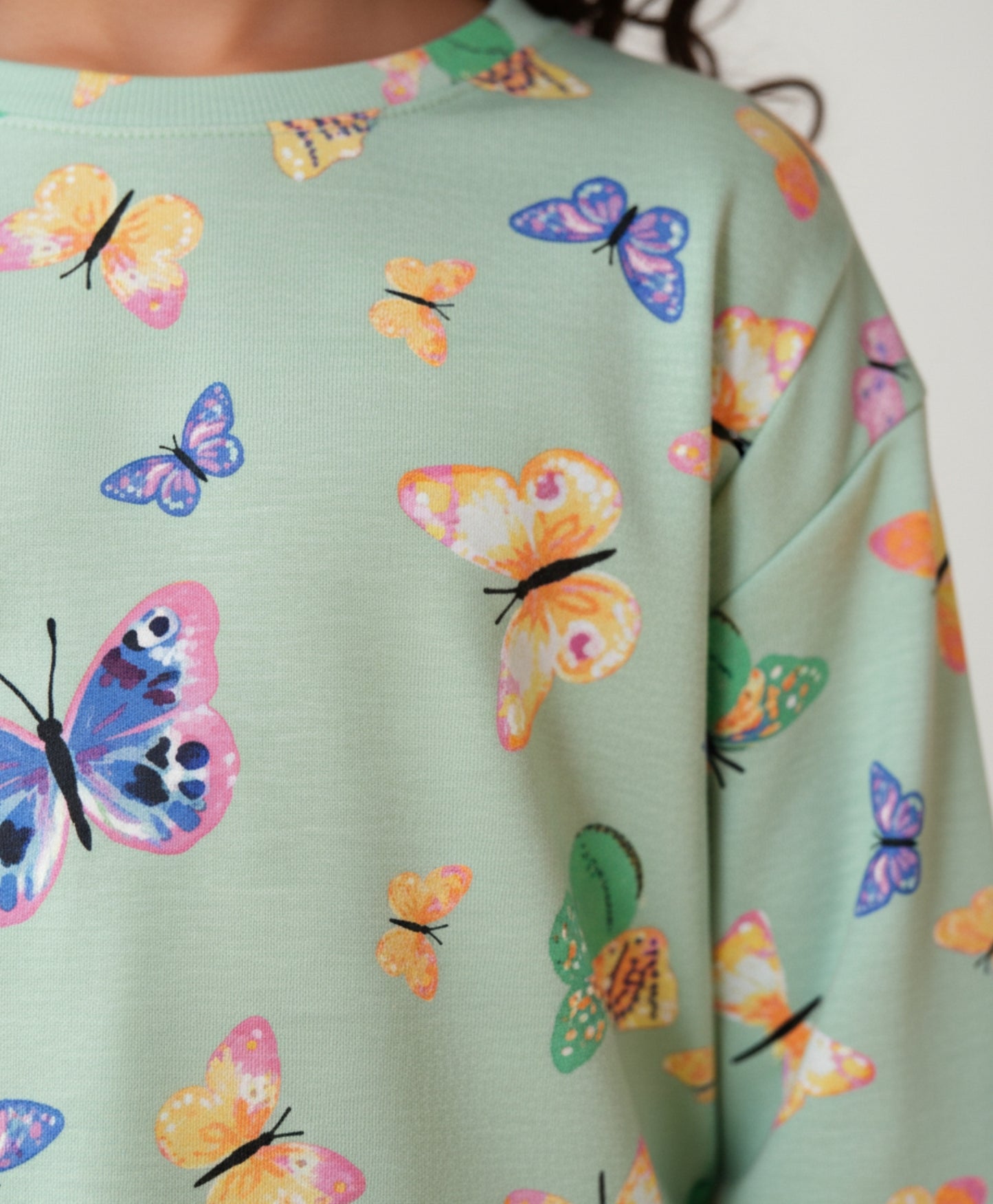 BUTTERFLY LONG SLEEVES PYJAMA SET - GREEN