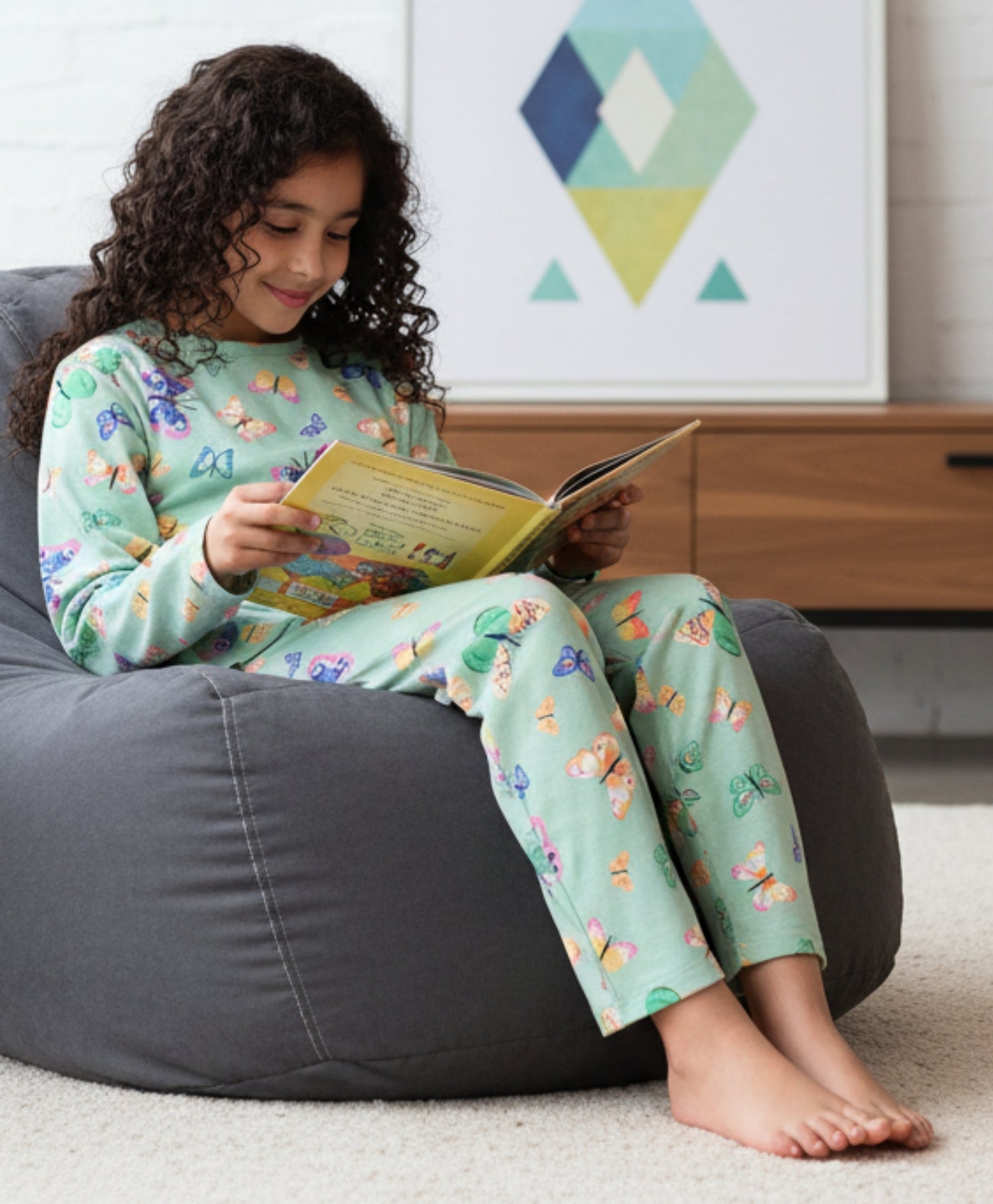 BUTTERFLY LONG SLEEVES PYJAMA SET - GREEN