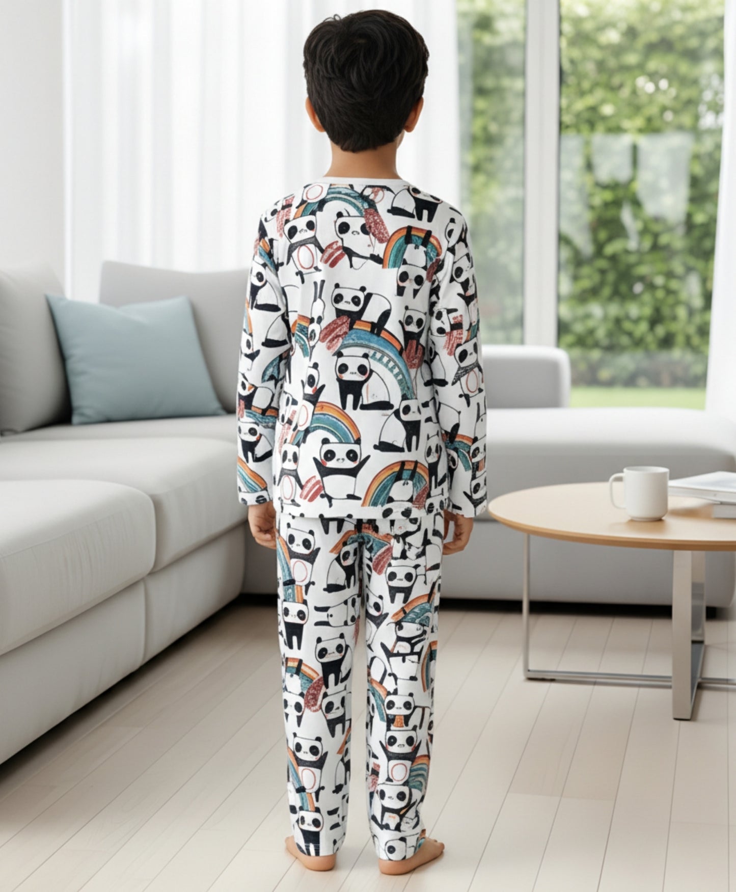 PANDA LONG SLEEVES BOYS PYJAMA SET - WHITE - Anthrilo 