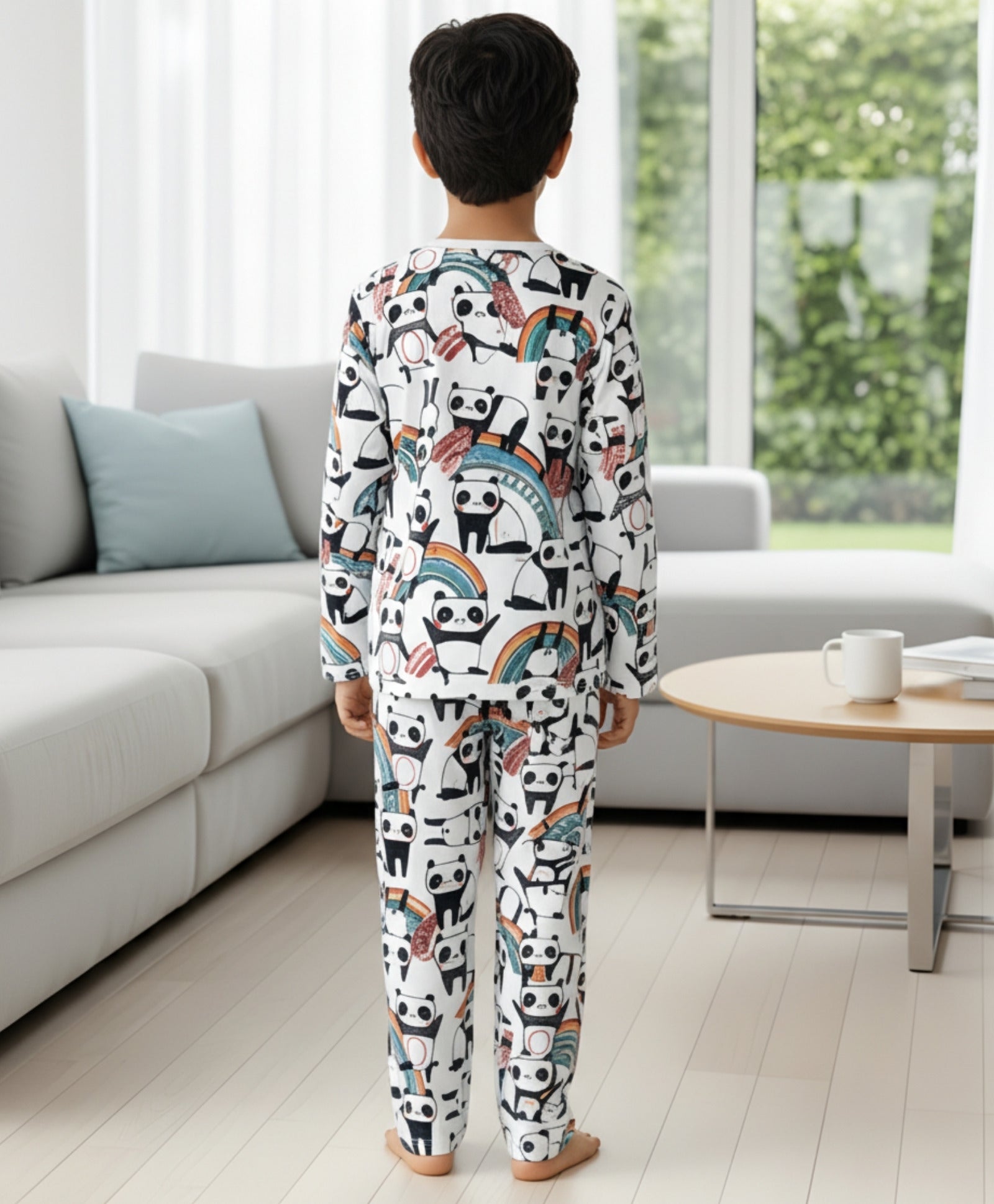PANDA LONG SLEEVES BOYS PYJAMA SET - WHITE - Anthrilo 
