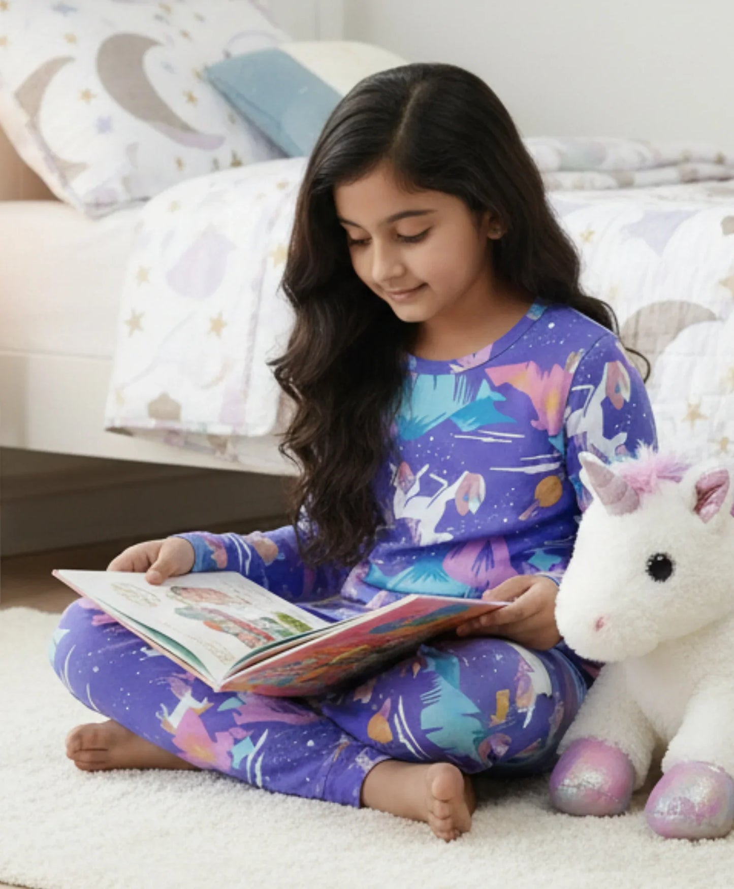 UNICORN PLANET LONG SLEEVES PYJAMA SET - PURPLE