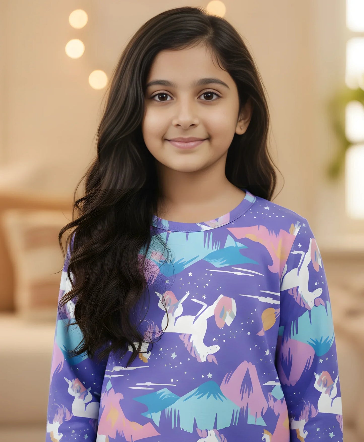 UNICORN PLANET LONG SLEEVES PYJAMA SET - PURPLE