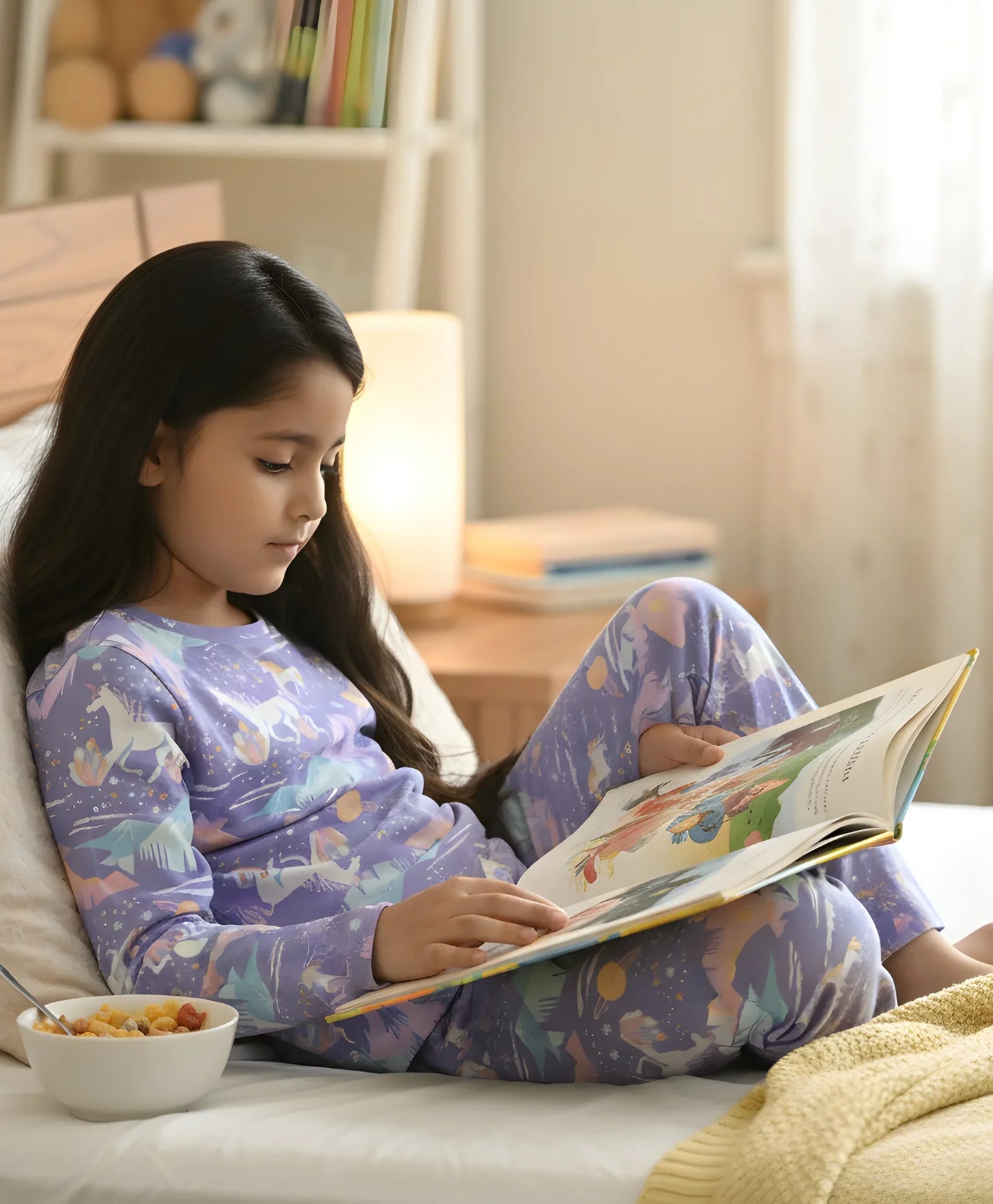 UNICORN PLANET LONG SLEEVES PYJAMA SET - PURPLE