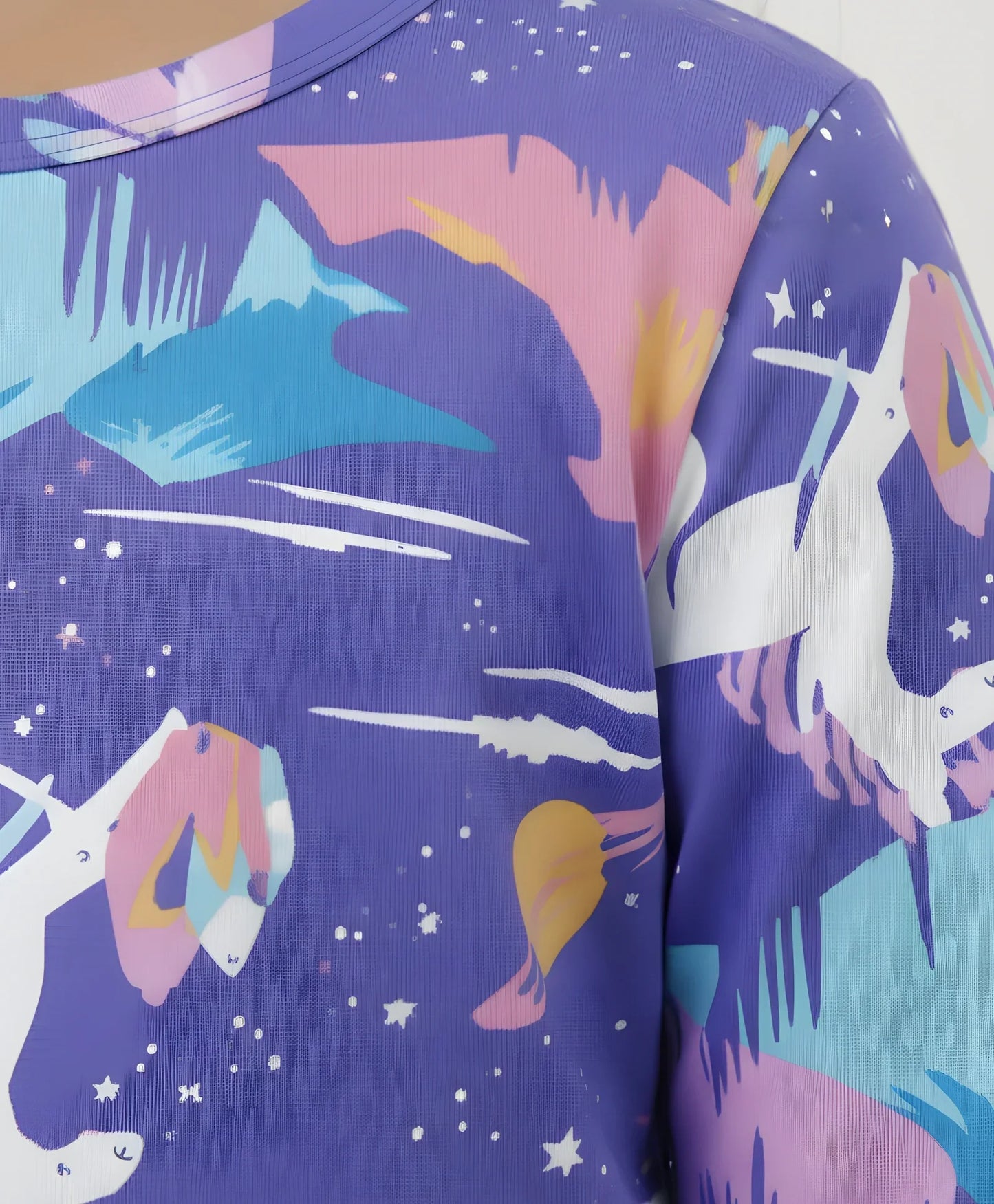 UNICORN PLANET LONG SLEEVES PYJAMA SET - PURPLE