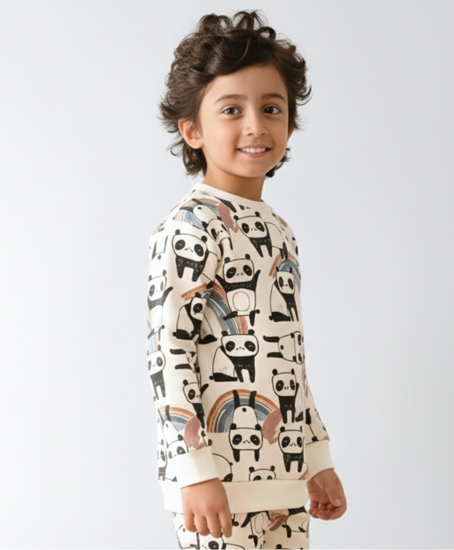 PANDA FLEECE BOYS SWEATSHIRT - WHITE