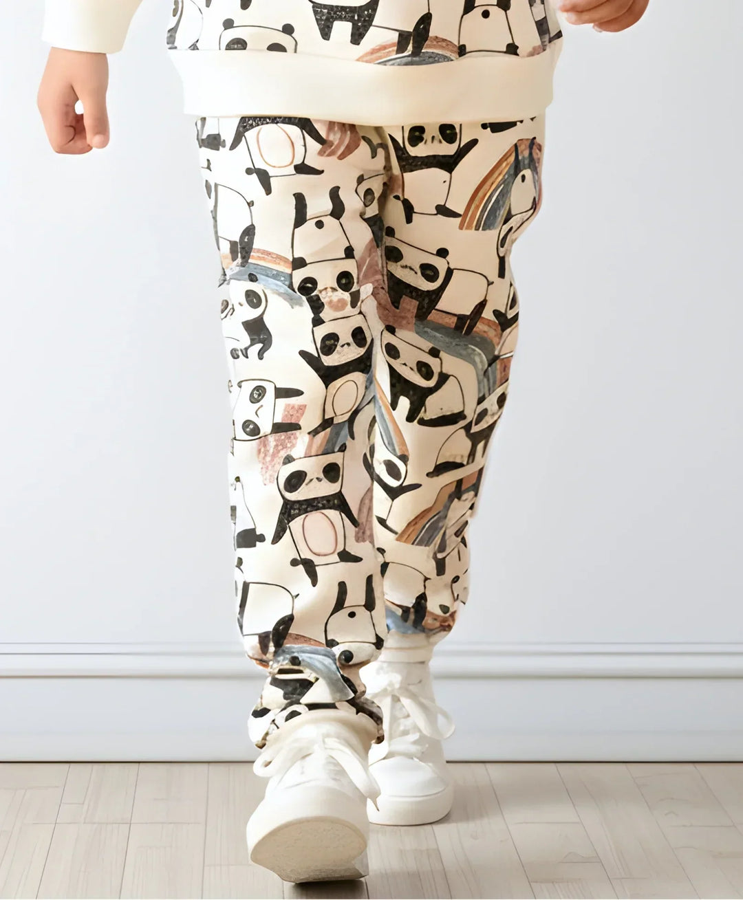 PANDA FLEECE BOYS JOGGER - WHITE - Anthrilo 