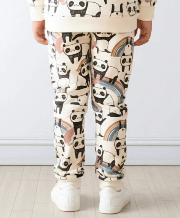 PANDA FLEECE BOYS JOGGER - WHITE - Anthrilo 