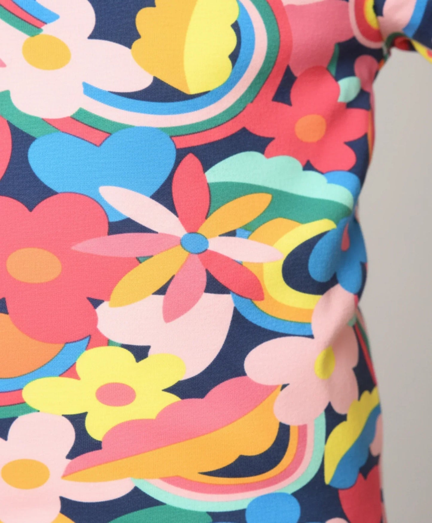 FUN FLORAL FLEECE SWEATSHIRT JOGGER SET - PINK