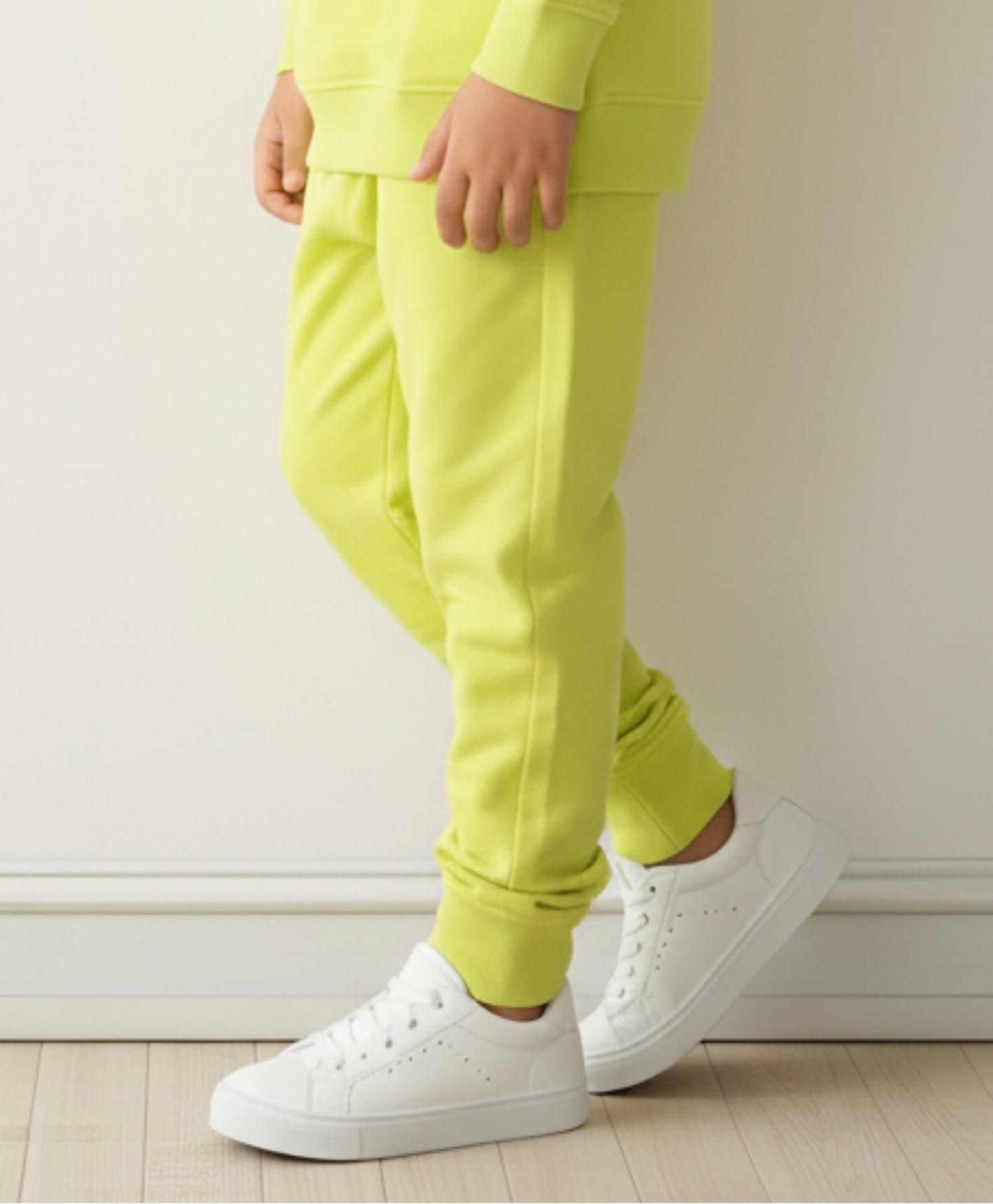 LIME FLEECE GIRLS JOGGER - LIME GREEN