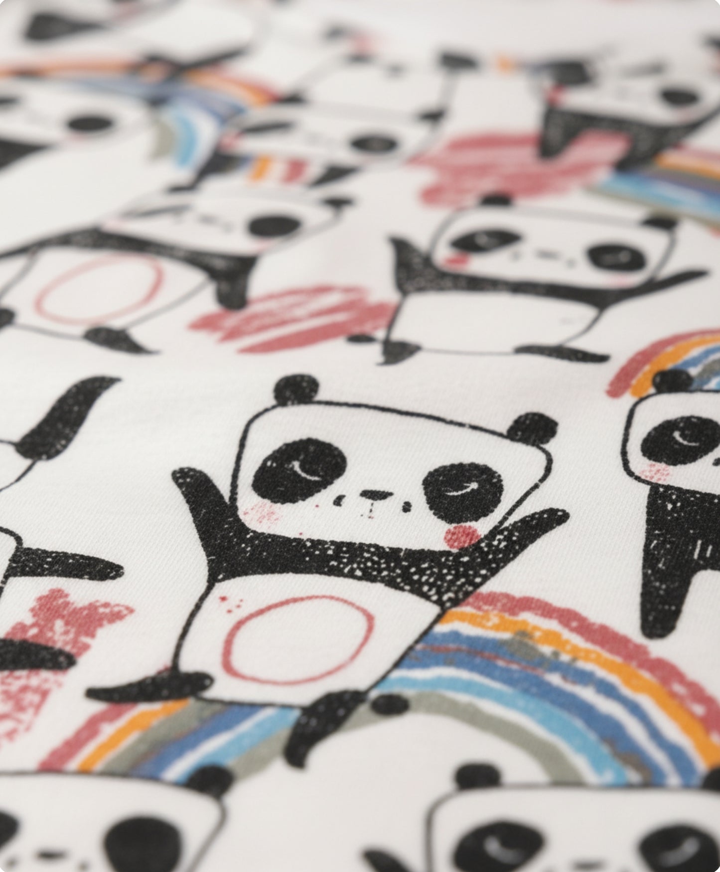 PANDA LONG SLEEVES GIRLS PYJAMA SET - WHITE