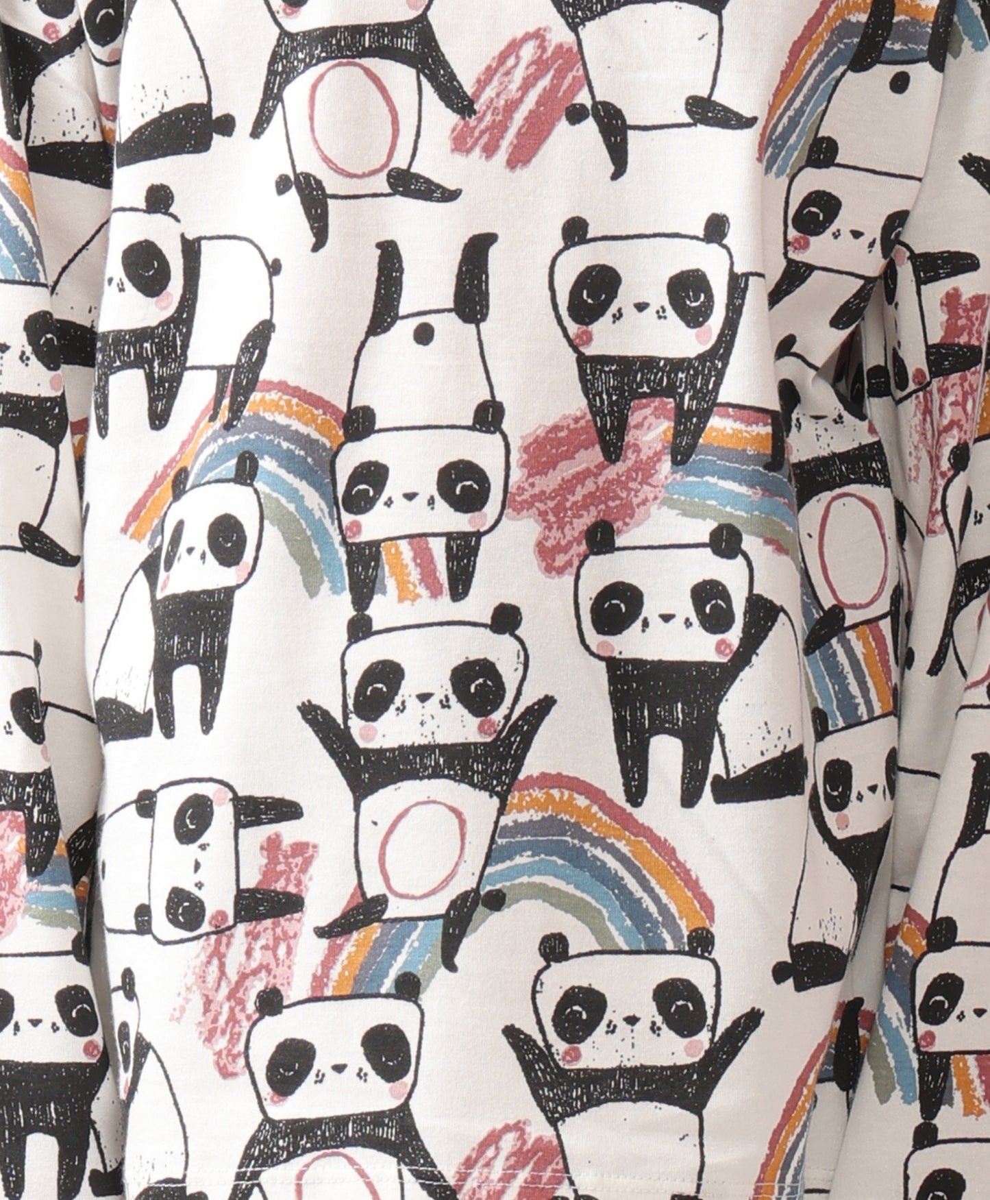 PANDA LONG SLEEVES GIRLS PYJAMA SET - WHITE