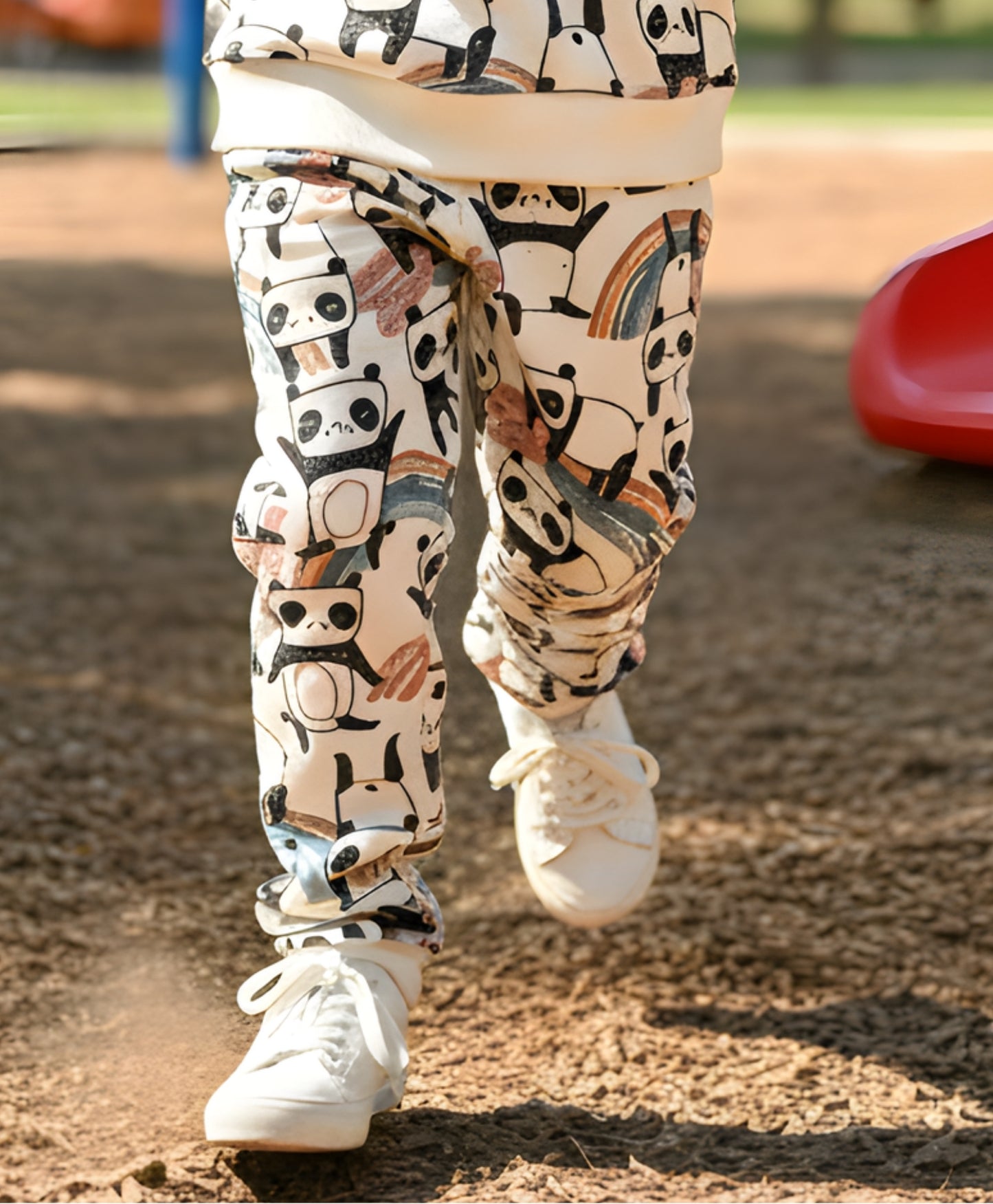 PANDA FLEECE GIRLS JOGGER - WHITE