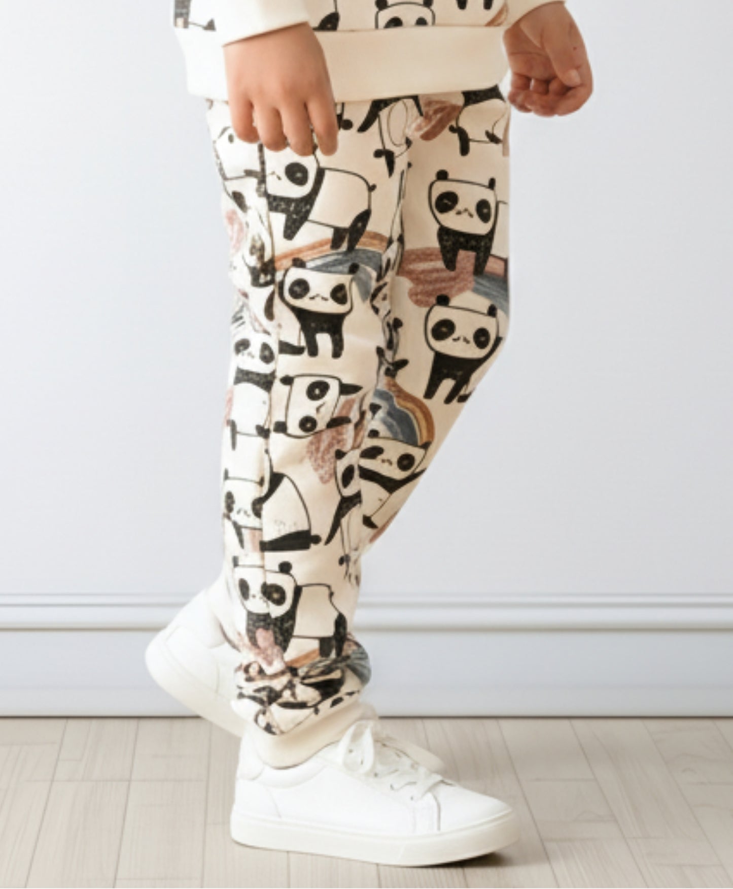 PANDA FLEECE GIRLS JOGGER - WHITE