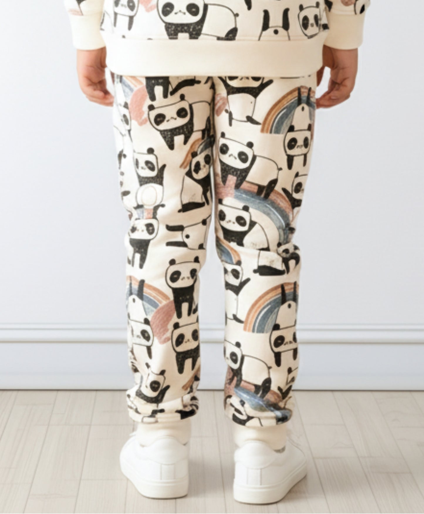 PANDA FLEECE GIRLS JOGGER - WHITE