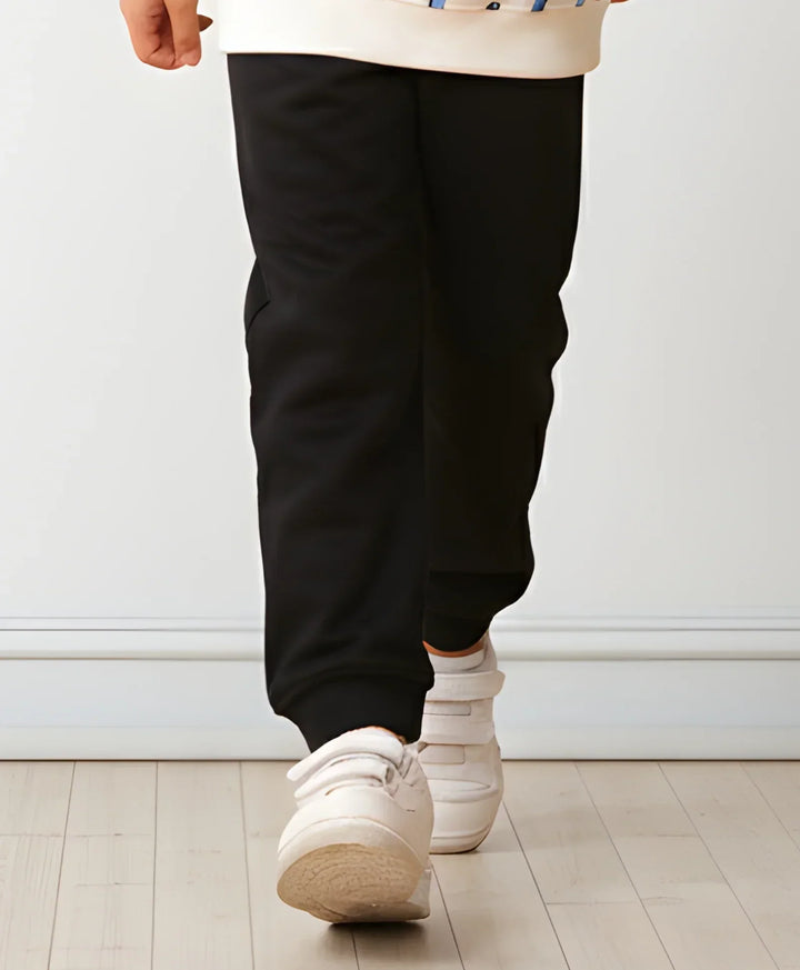 BLACK FLEECE WARM BOYS JOGGER - BLACK - Anthrilo 