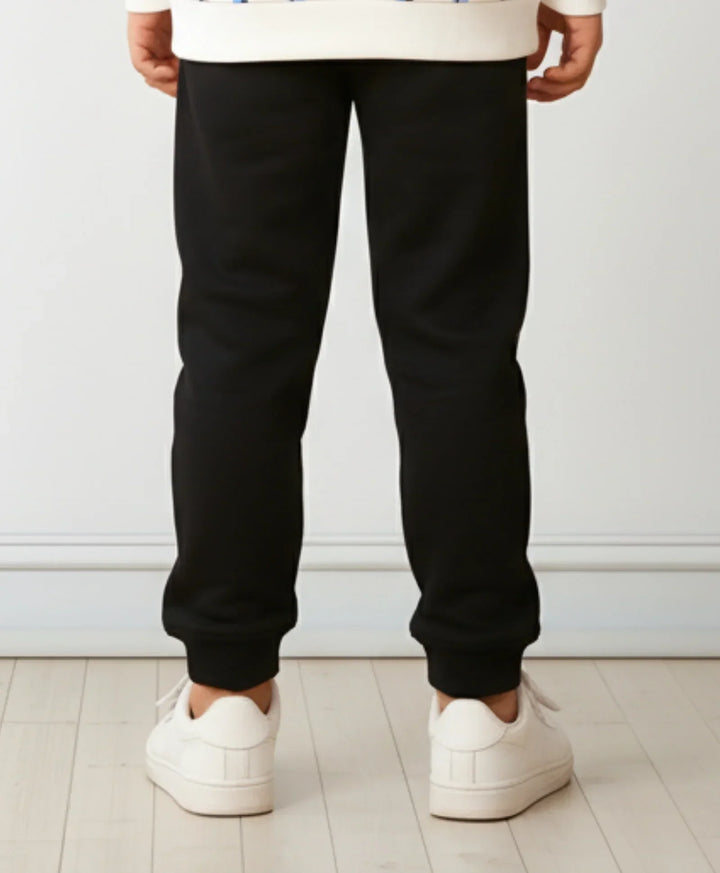 BLACK FLEECE WARM BOYS JOGGER - BLACK - Anthrilo 