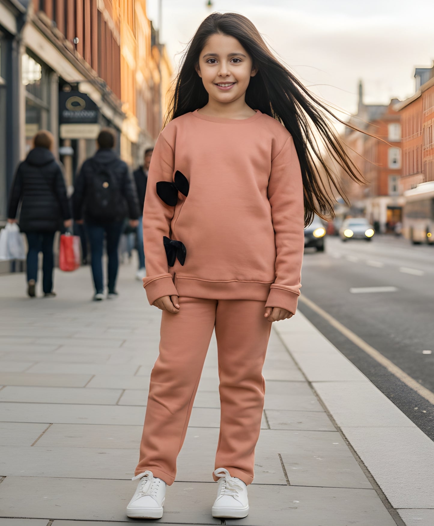 SAND BOW SWEATSHIRT JOGGER SET D (FLEECE)