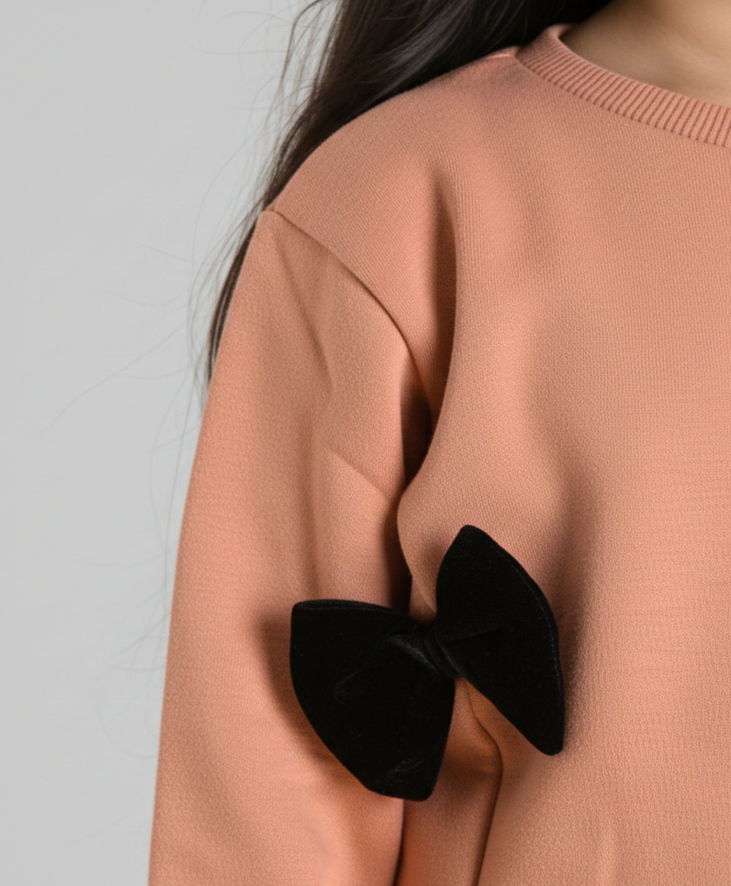 SAND BOW SWEATSHIRT JOGGER SET D (FLEECE)