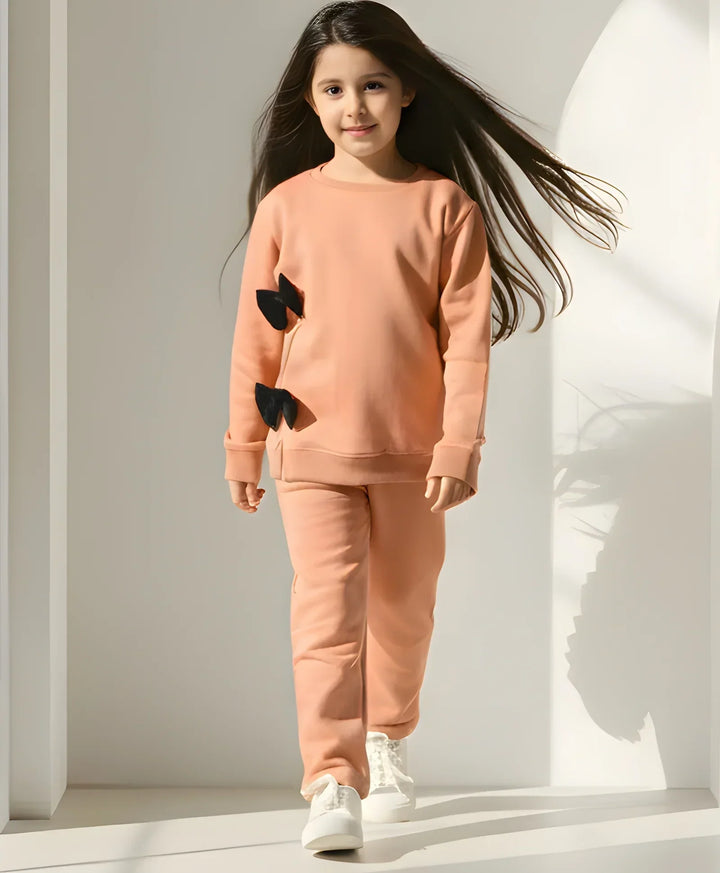 SAND BOW SWEATSHIRT JOGGER SET D (FLEECE) - Anthrilo 