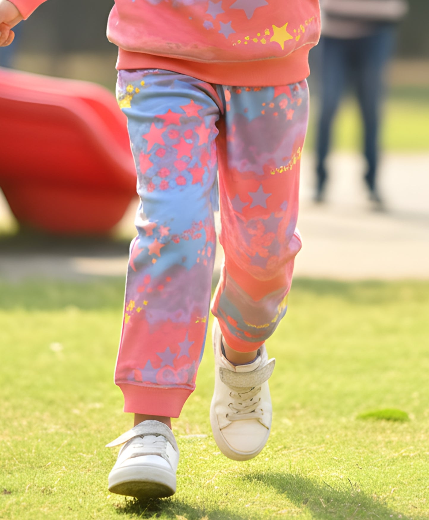 TIE DYE STAR FLEECE JOGGER - PINK