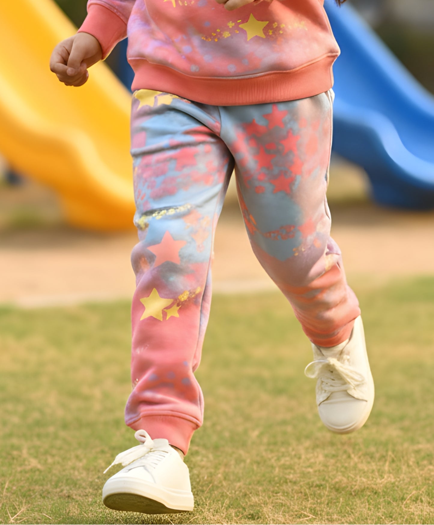 TIE DYE STAR FLEECE JOGGER - PINK