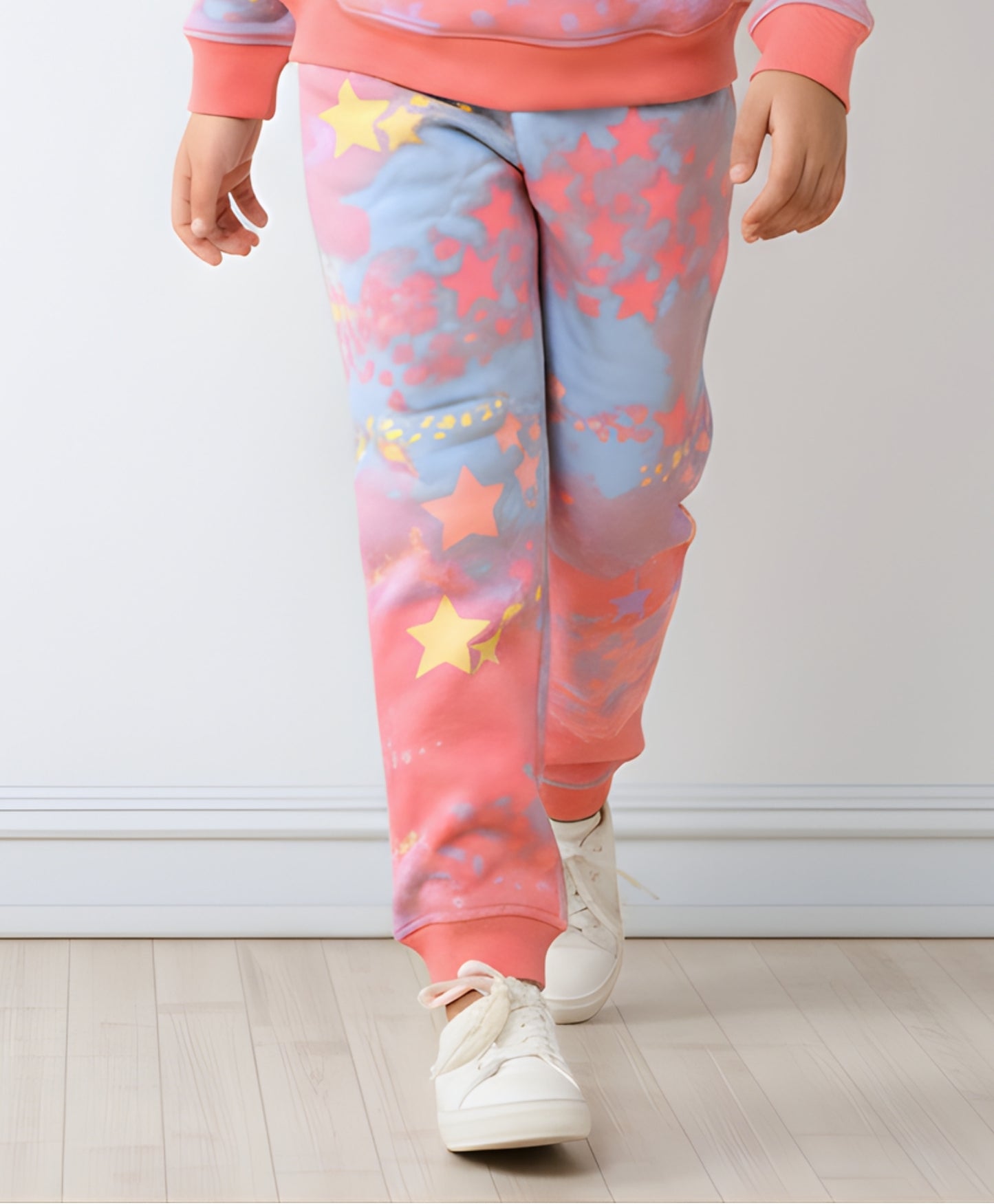 TIE DYE STAR FLEECE JOGGER - PINK