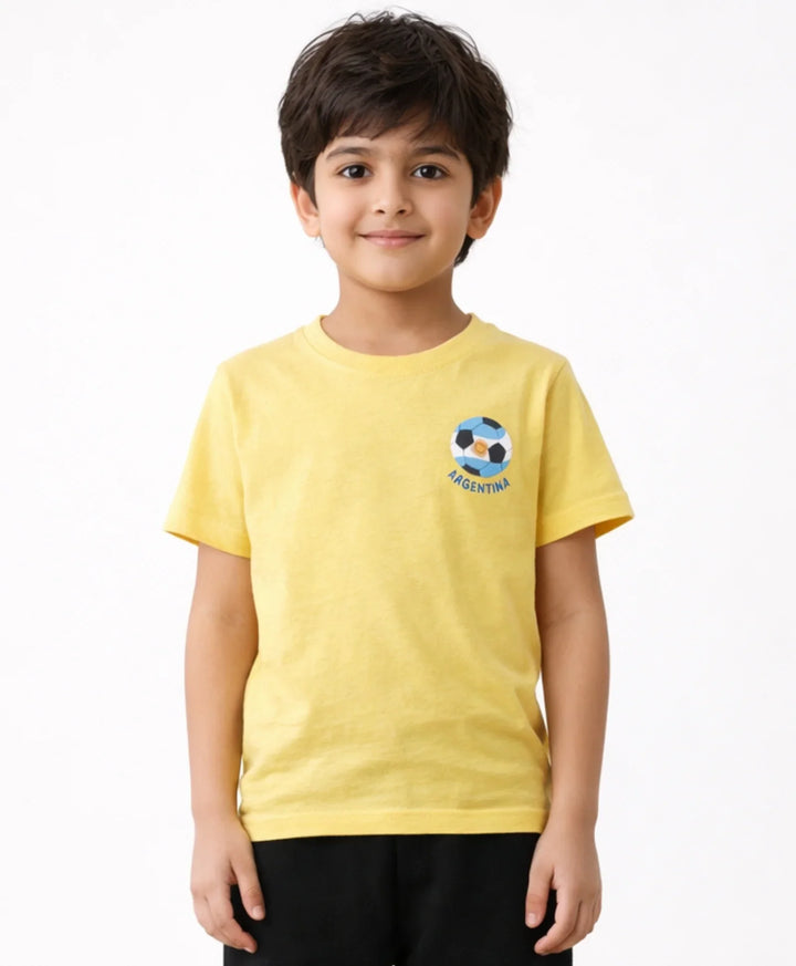ARGENTINA YELLOW SHORT SLEEVES T-SHIRT - YELLOW - Anthrilo 