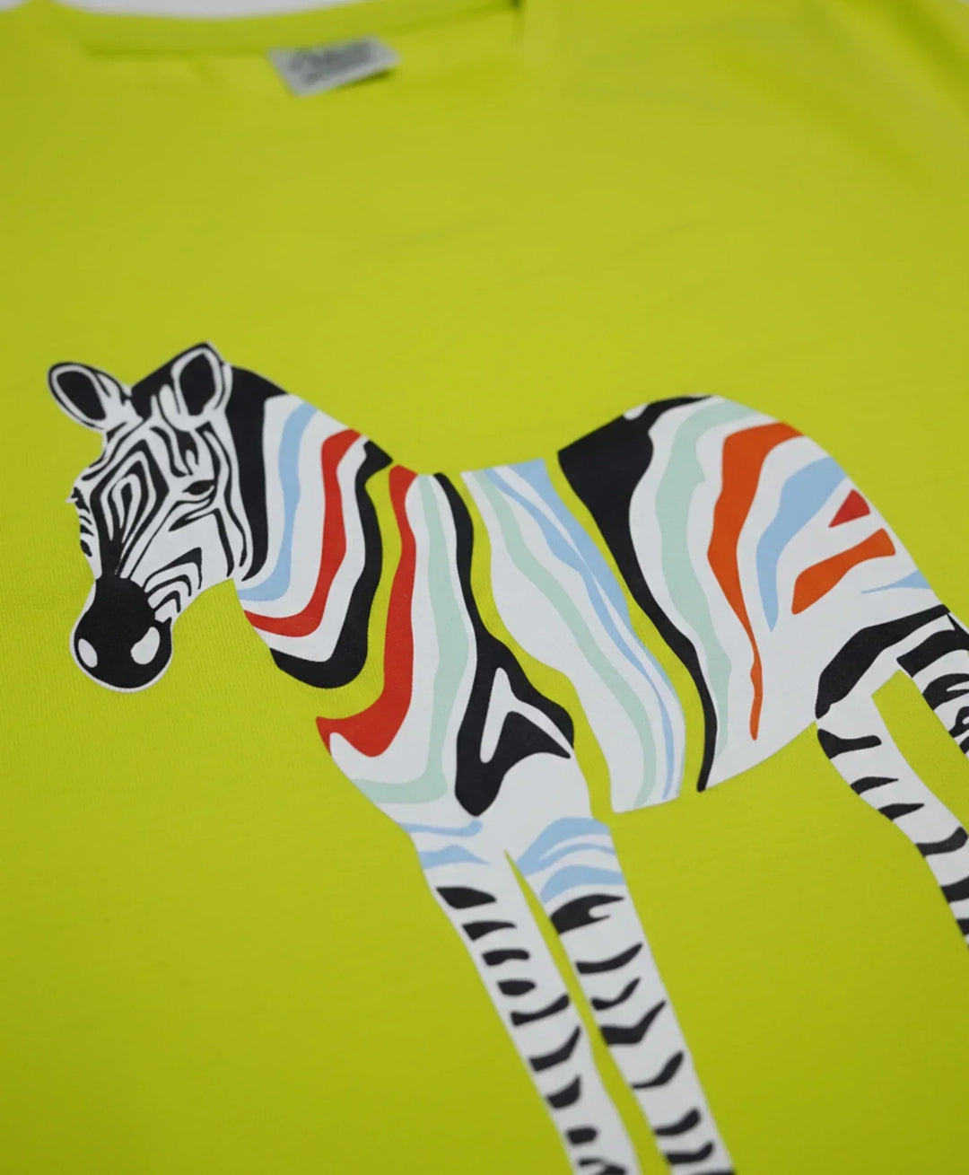 ZEBRA LIME SHORT SLEEVES T-SHIRT - LIME - Anthrilo 