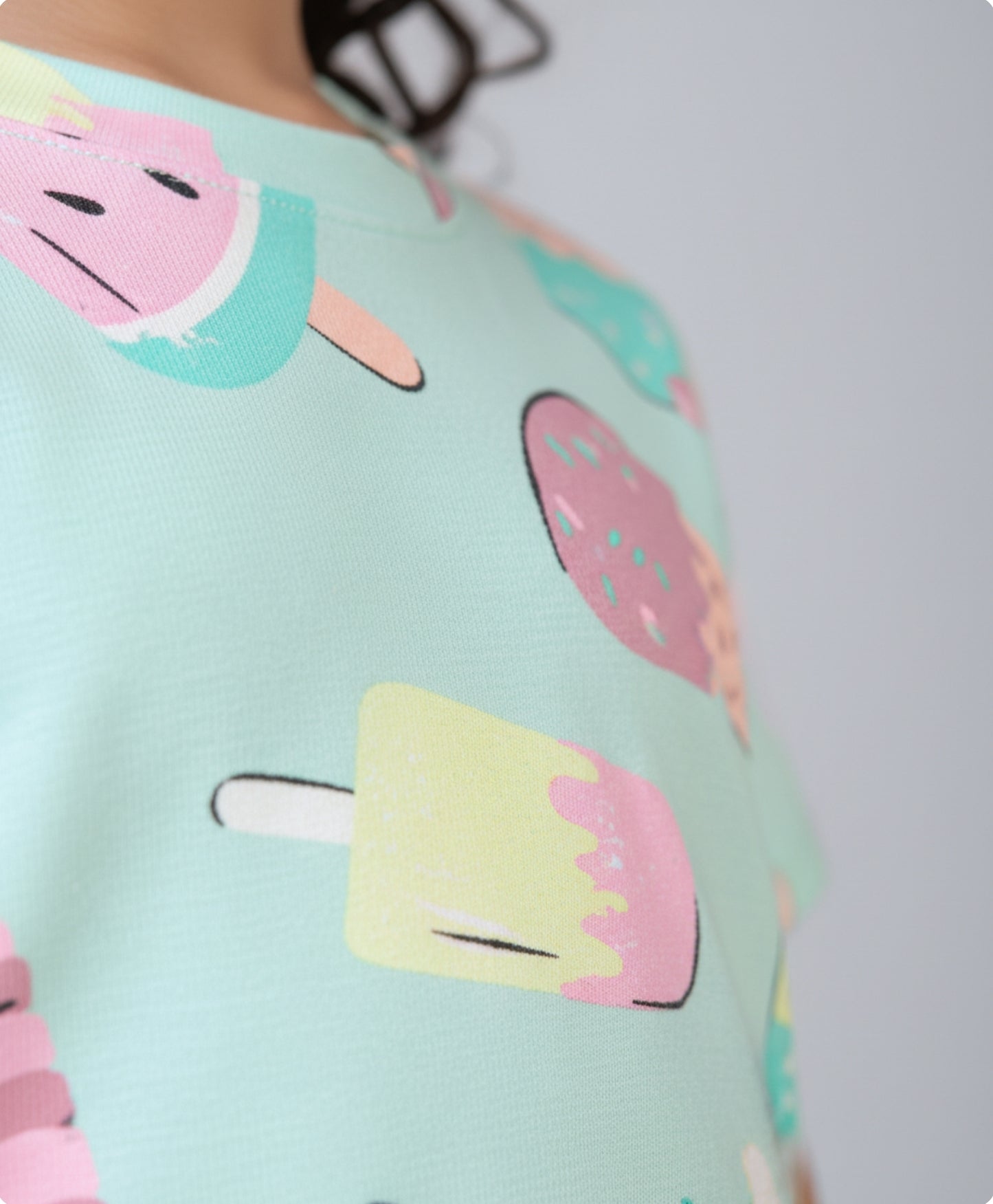ICECREAM AQUA SHORT SLEEVES PYJAMA SET - AQUA