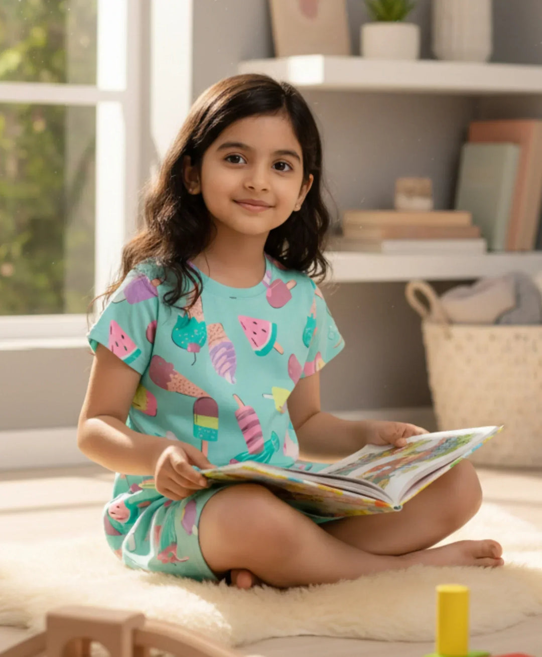 ICECREAM AQUA NIGHT DRESS - AQUA - Anthrilo 