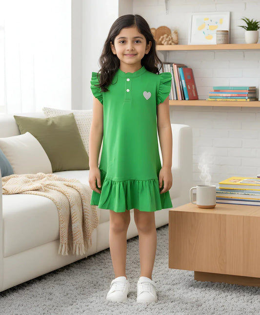 GREEN HEART DRESS - GREEN - Anthrilo 