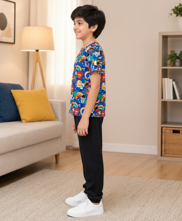 ANIMAL SUMMER BLACK JOGGER SET- BLUE/BLACK
