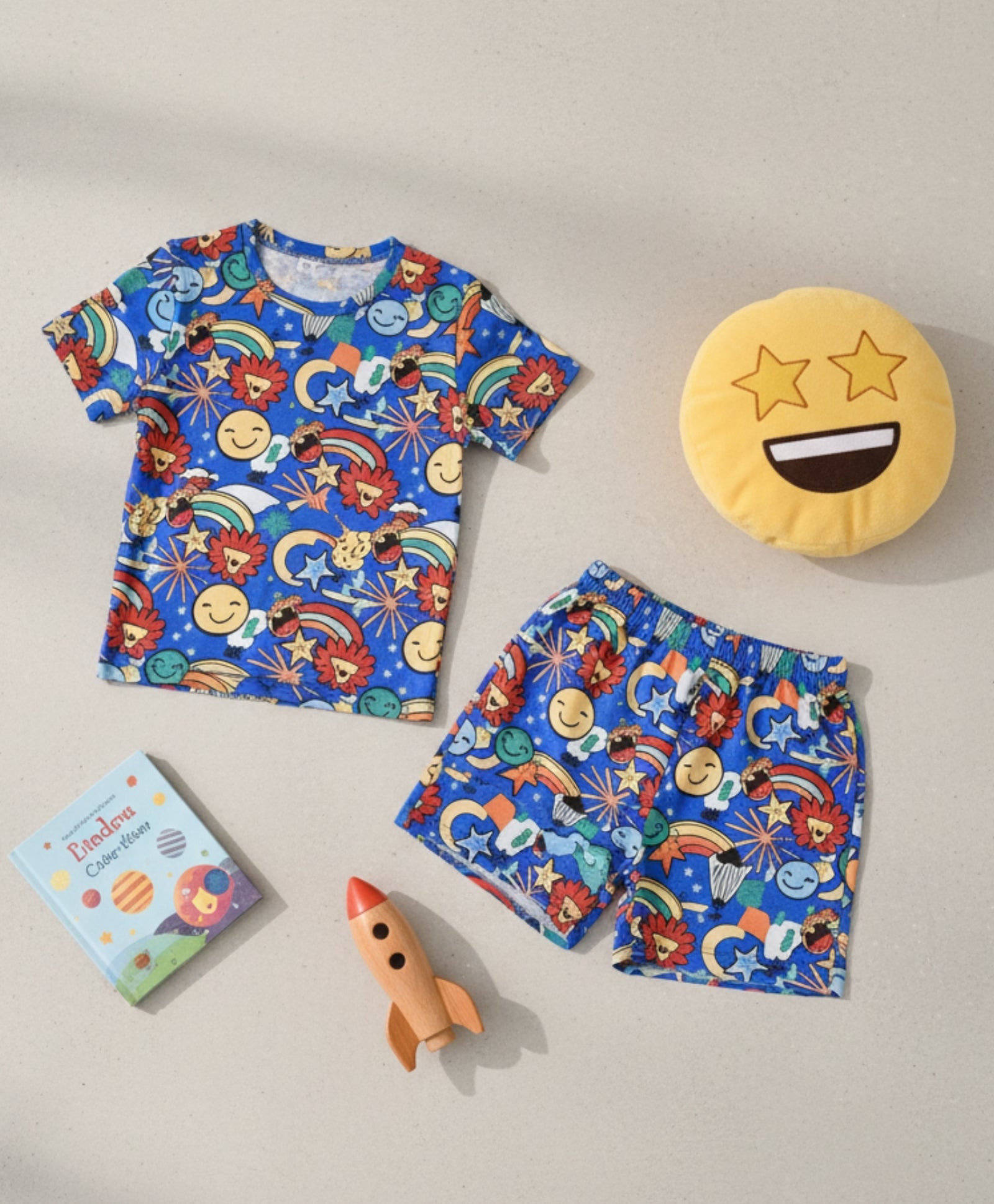 ANIMAL BLUE GIRLS  SLEEPWEAR SHORTS SET - BLUE - Anthrilo 