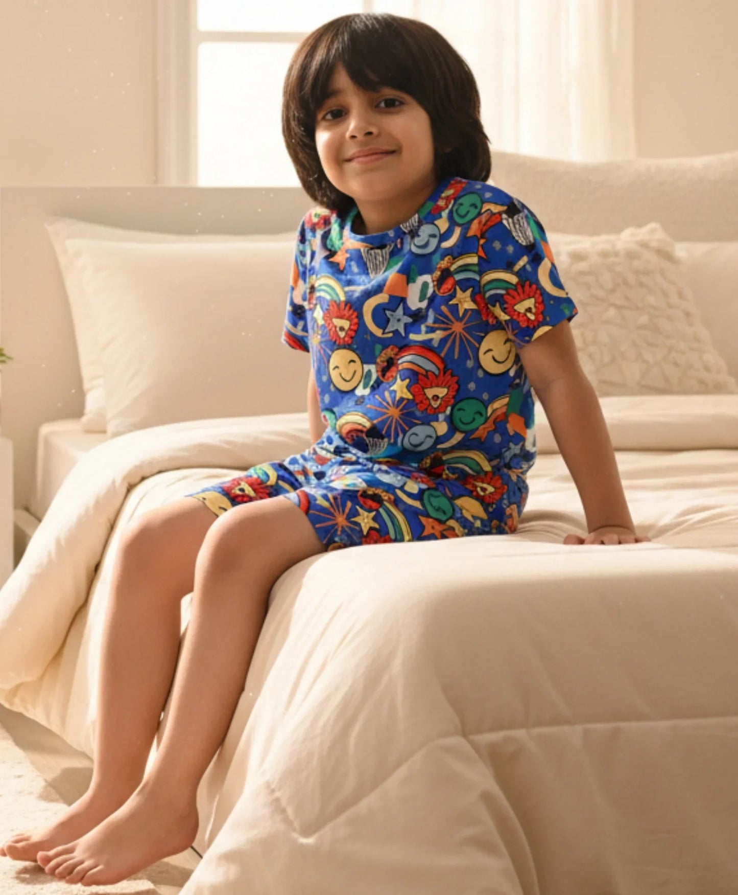 ANIMAL BLUE SLEEPWEAR SHORTS SET - BLUE