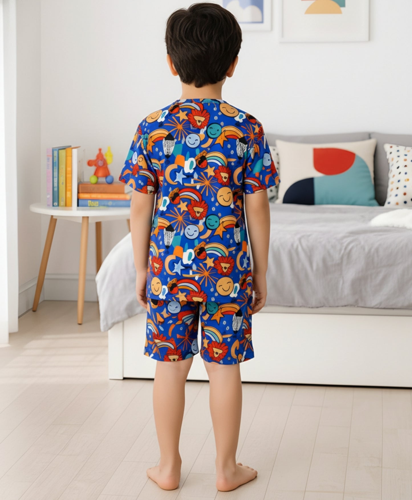 ANIMAL BLUE SLEEPWEAR SHORTS SET - BLUE - Anthrilo 