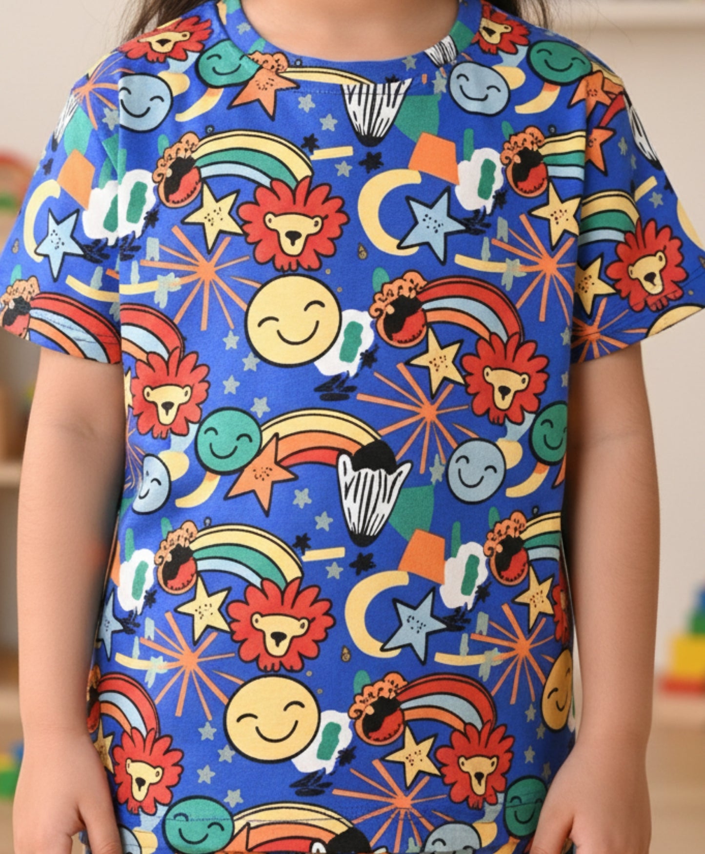 ANIMAL BLUE GIRLS  SLEEPWEAR SHORTS SET - BLUE - Anthrilo 