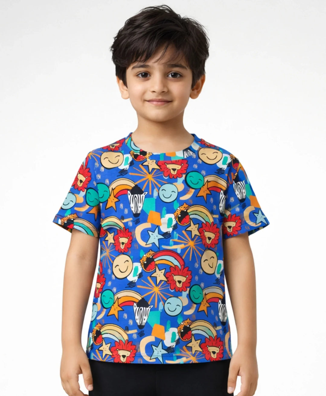 ANIMAL SHORT SLEEVE T-SHIRT - BLUE - Anthrilo 