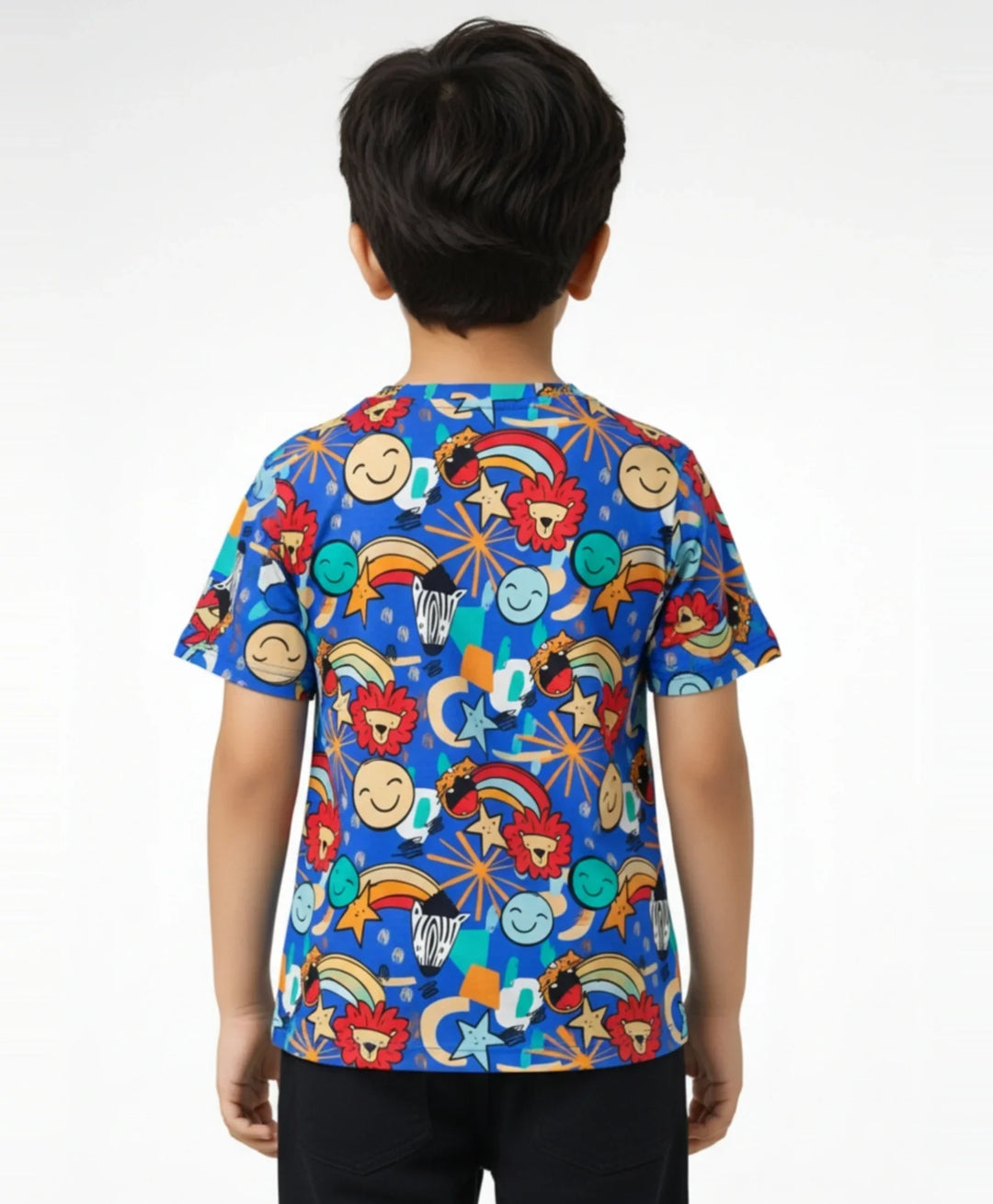 ANIMAL SHORT SLEEVE T-SHIRT - BLUE - Anthrilo 