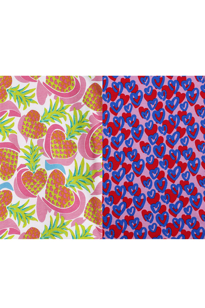 HEART PINEAPPLE AND PINK HEART SHORTS SLEEVE PYJAMA SET (PACK OF 2) - Anthrilo India