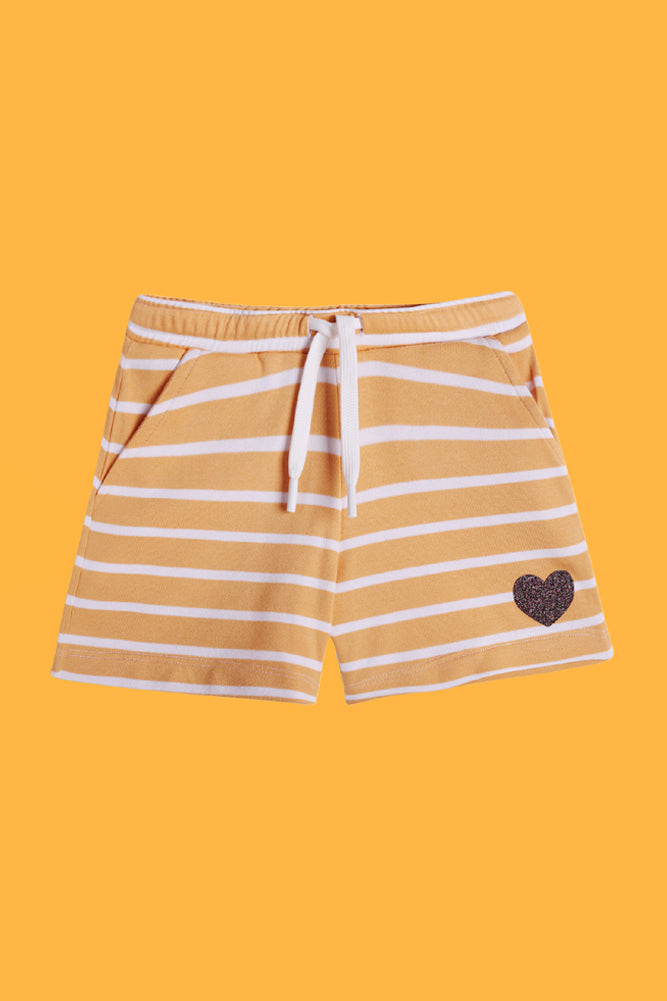 BUTTERFLY WHITE AND ORANGE STRIPE SHORTS (PACK OF 2) - Anthrilo India